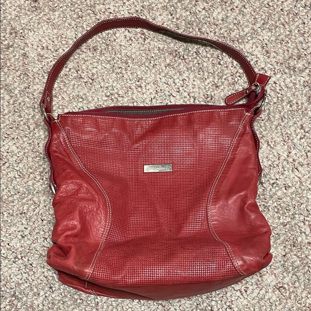 Made in Italy Red leather Shoulder Bag